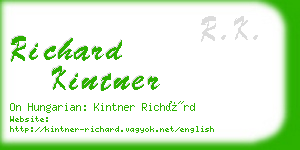 richard kintner business card